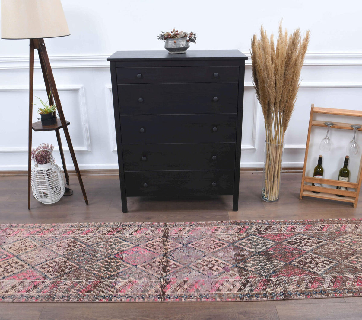 Hand-Knotted Vintage Anatolian Runner Rug
