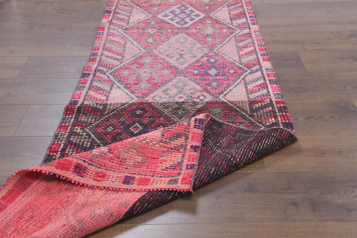 El yapımı vintage yolluk 81x361 cm i̇kat desenli yün - mekan görünümü