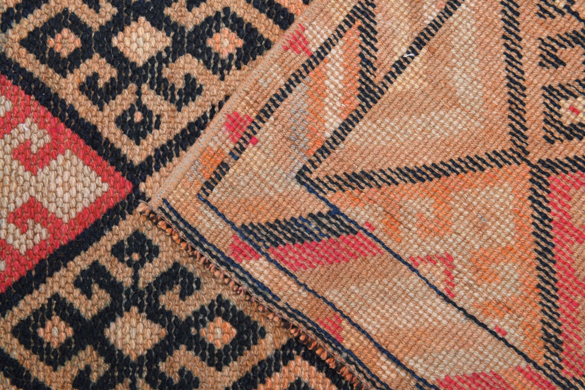 El yapımı vintage yolluk 61x305 cm i̇kat desenli yün - desen detayı