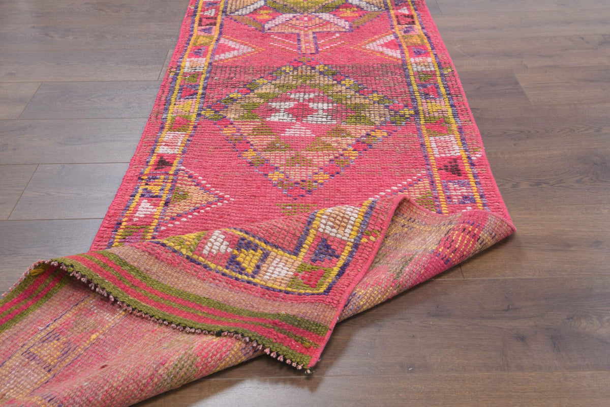 El yapımı vintage yolluk 61x366 cm oryantal desenli yün - mekan görünümü