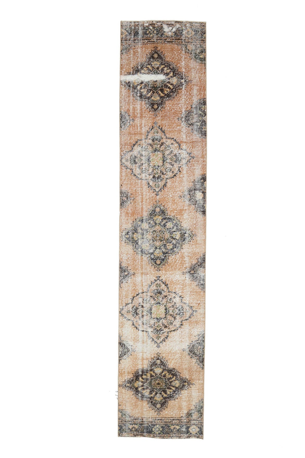 El yapımı vintage yolluk 76x361 cm oryantal desenli yün - açık alan görünümü