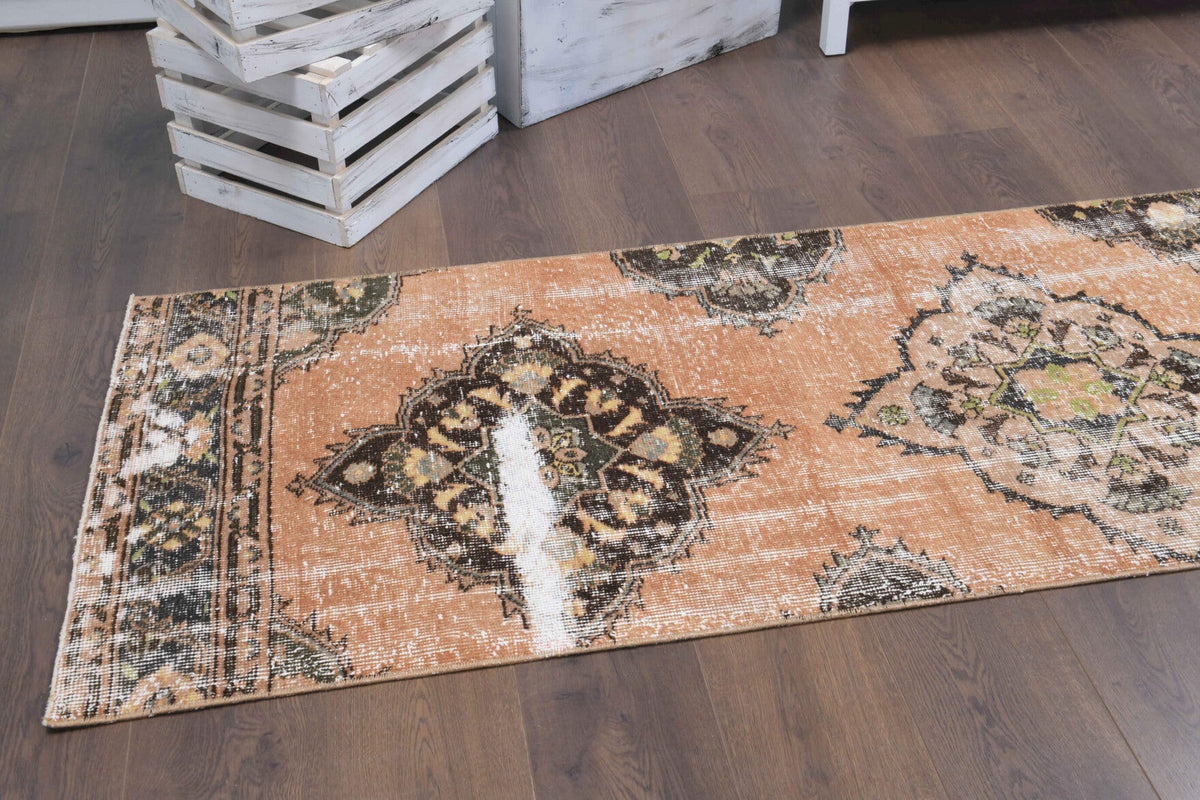 El yapımı vintage yolluk 76x361 cm oryantal desenli yün - desen detayı