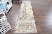 El yapımı vintage yolluk 76x335 cm oryantal desenli yün - detay görünümü