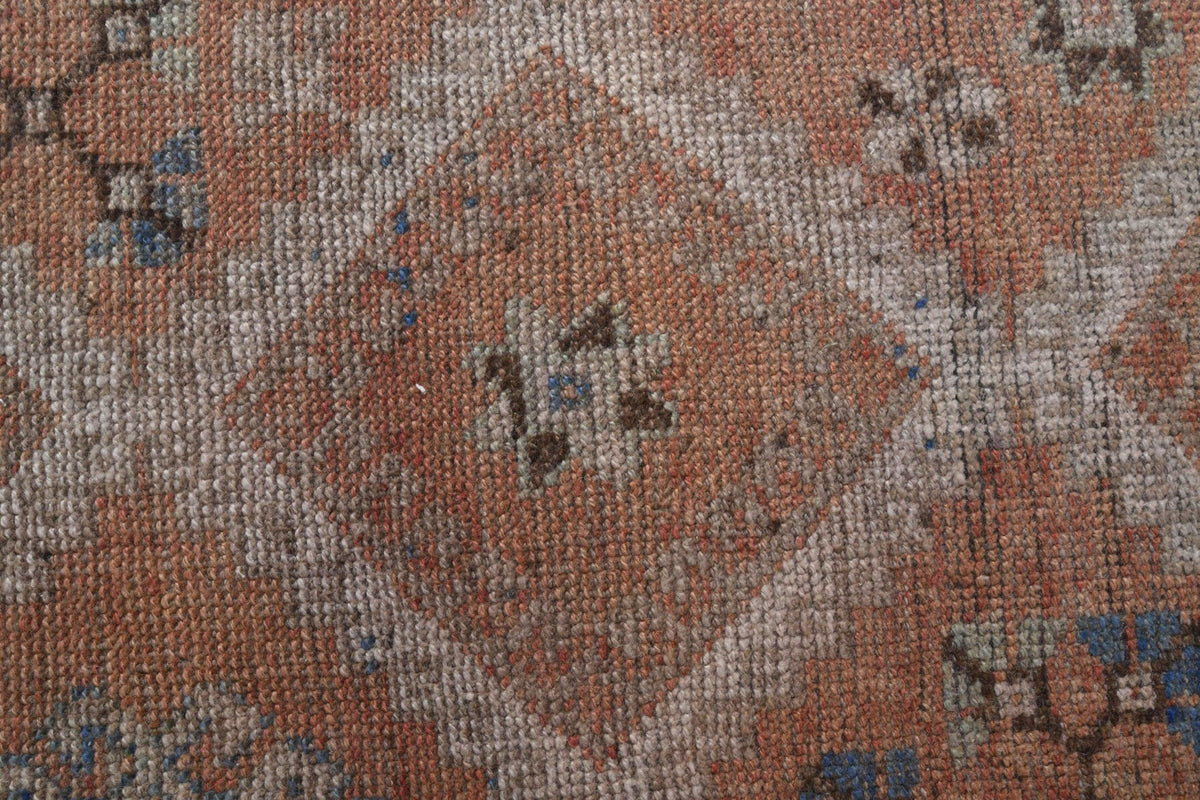 El yapımı vintage yolluk 102x320 cm i̇kat desenli yün - açık alan görünümü