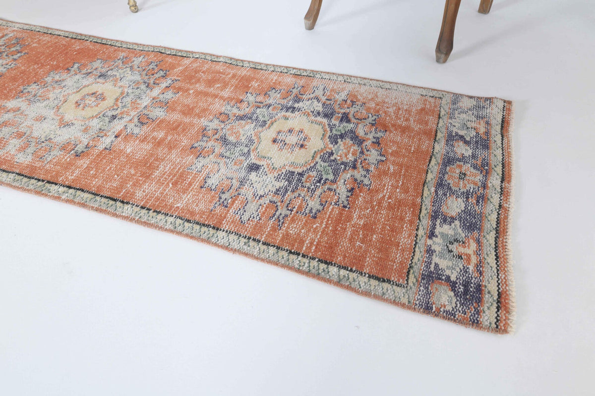 El yapımı vintage yolluk 61x330 cm oryantal desenli yün - mekan görünümü