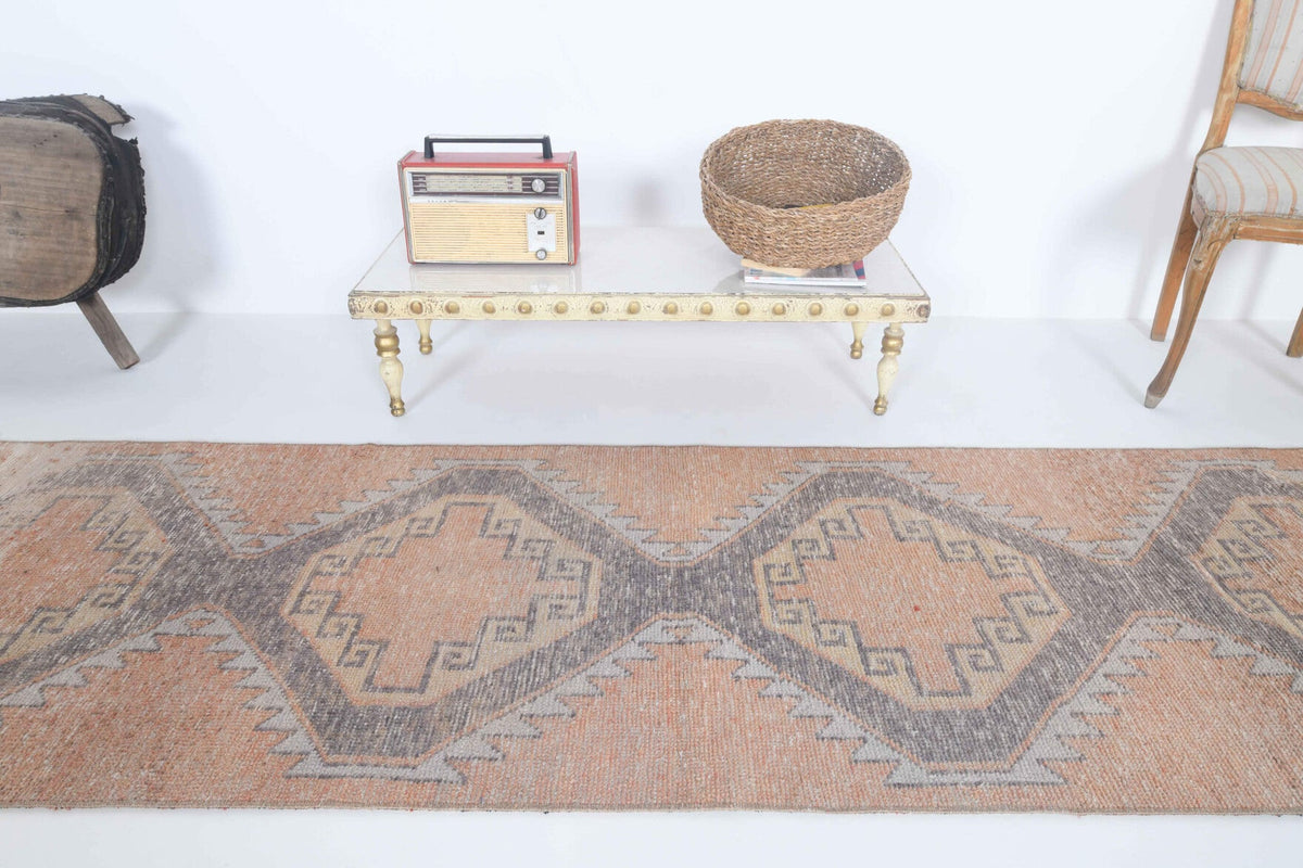 El yapımı vintage yolluk 81x320 cm geometrik desenli yün - desen detayı