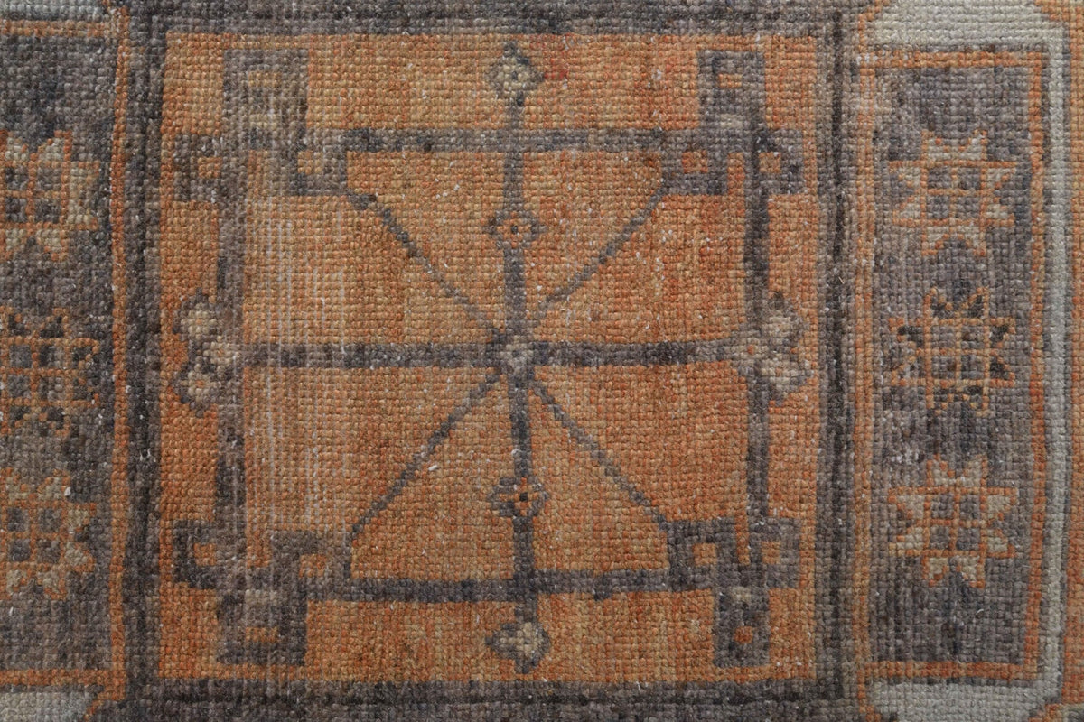 El yapımı vintage yolluk 109x351 cm tribal desenli yün - açık alan görünümü