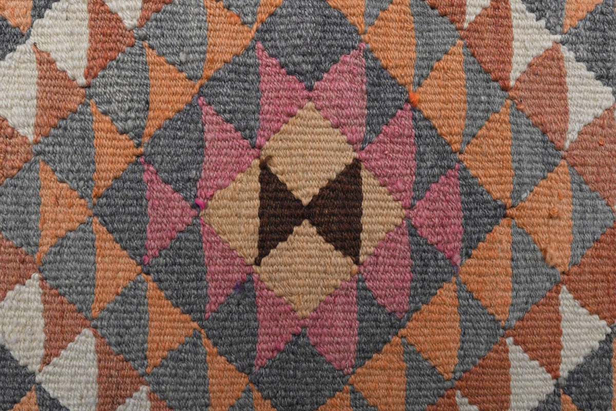 El yapımı vintage yolluk 91x361 cm i̇kat desenli yün - açık alan görünümü
