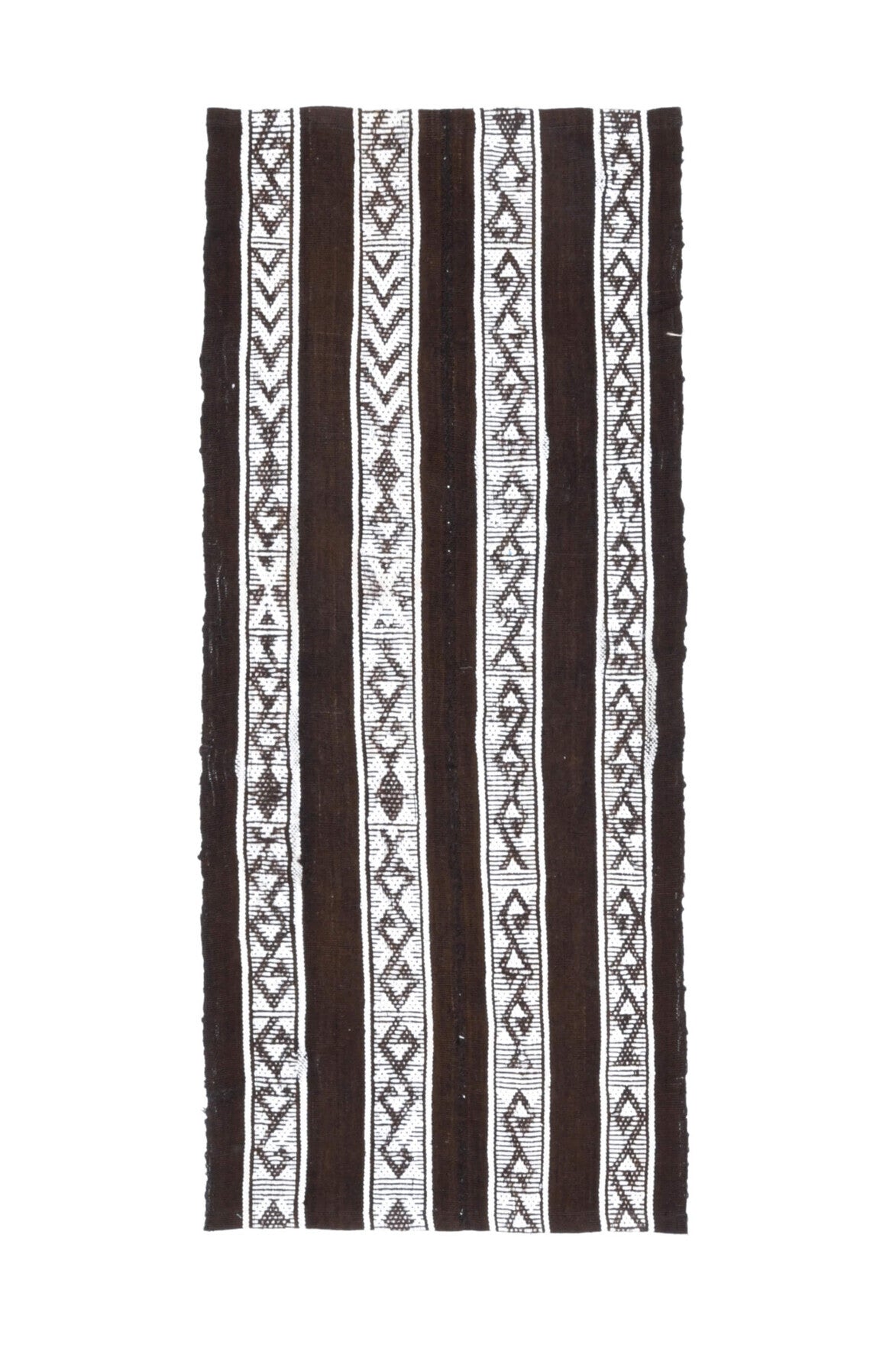 El yapımı vintage halı 66x157 cm çizgili desenli yün