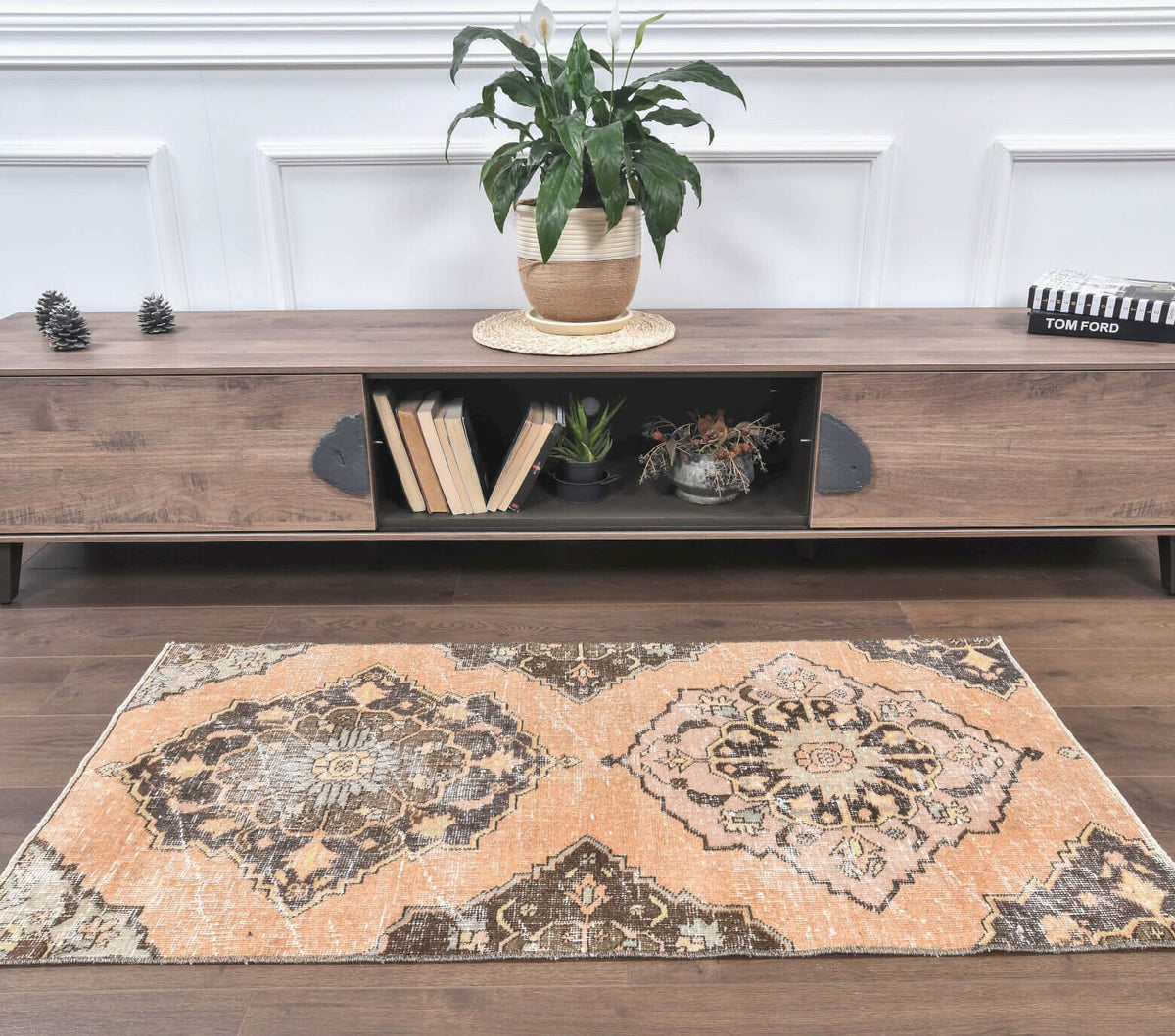 Vintage Small Oriental Oushak Rug