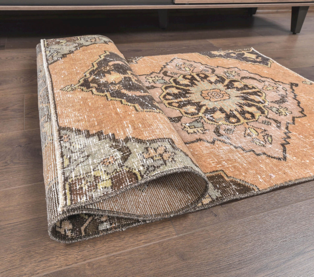 Vintage Small Oriental Oushak Rug