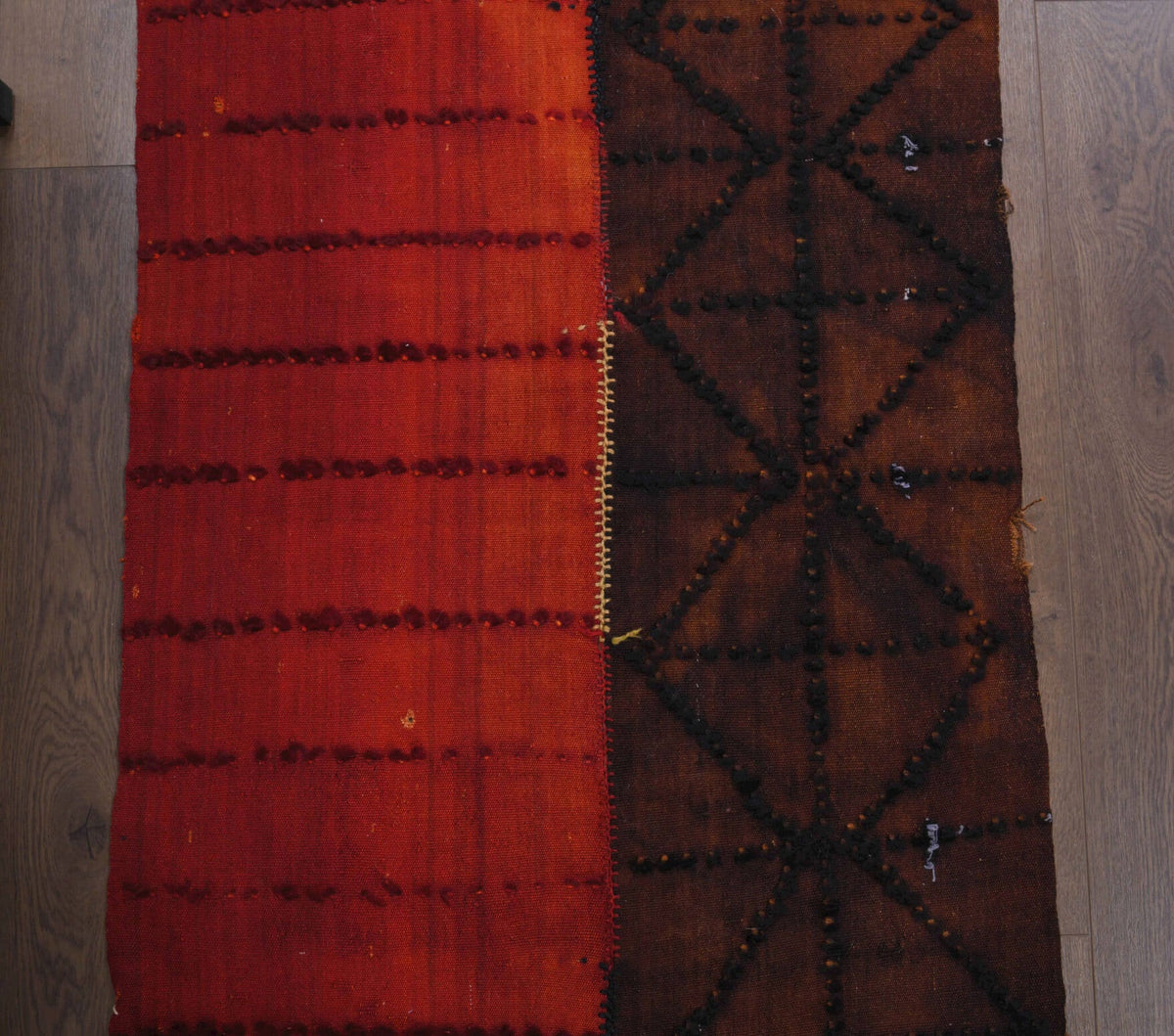 Red & Brown Vintage Small Kilim Rug
