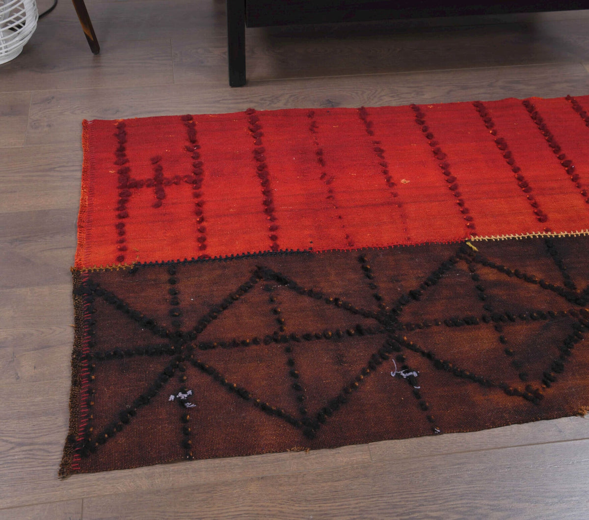 Red & Brown Vintage Small Kilim Rug
