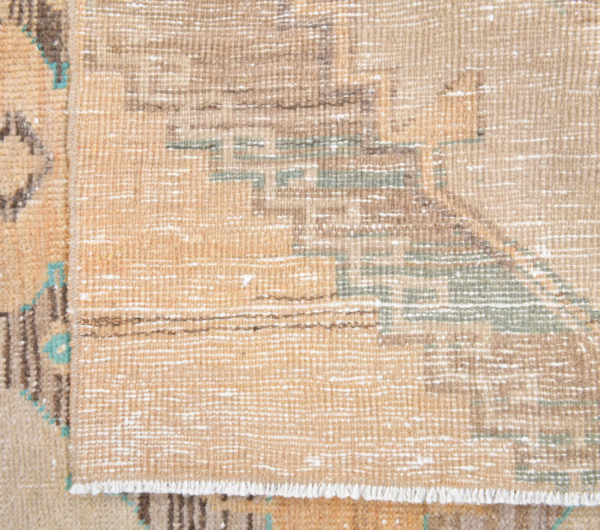 El yapımı vintage halı 102x165 cm oryantal desenli yün - desen detayı