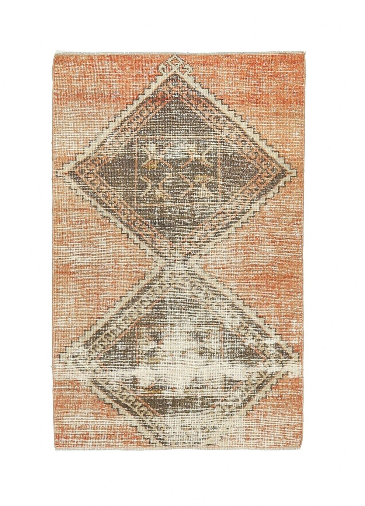 El yapımı vintage halı 81x132 cm geometrik desenli yün - açık alan görünümü