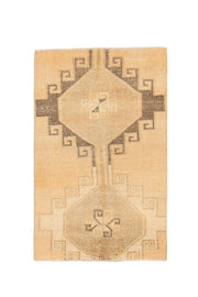 Vintage Oushak Tribal Throw Rug
