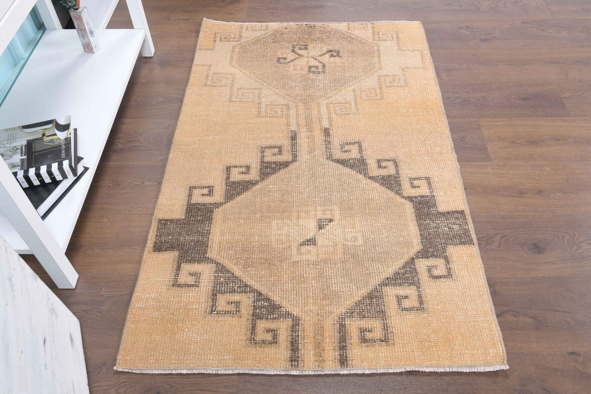Vintage Oushak Tribal Throw Rug