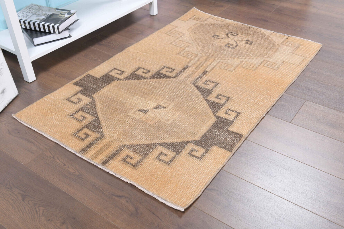 Vintage Oushak Tribal Throw Rug
