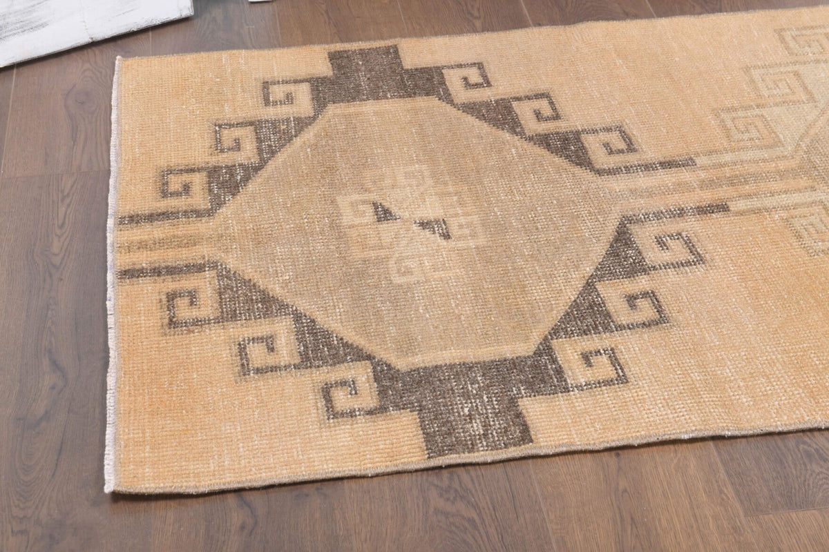 Vintage Oushak Tribal Throw Rug