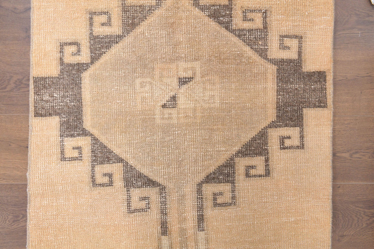 Vintage Oushak Tribal Throw Rug