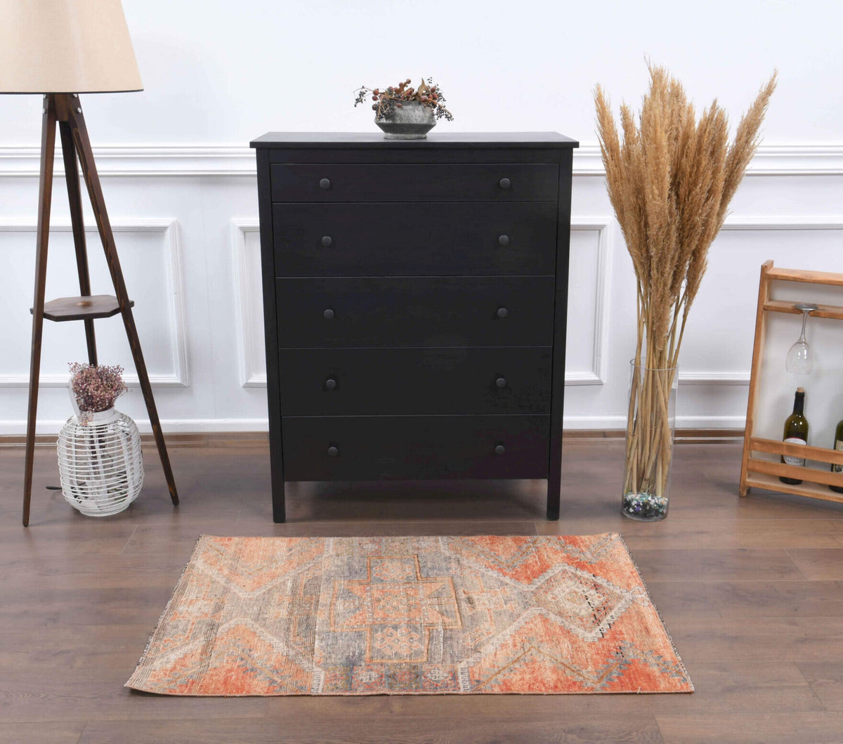 Vintage Oushak Red Rug