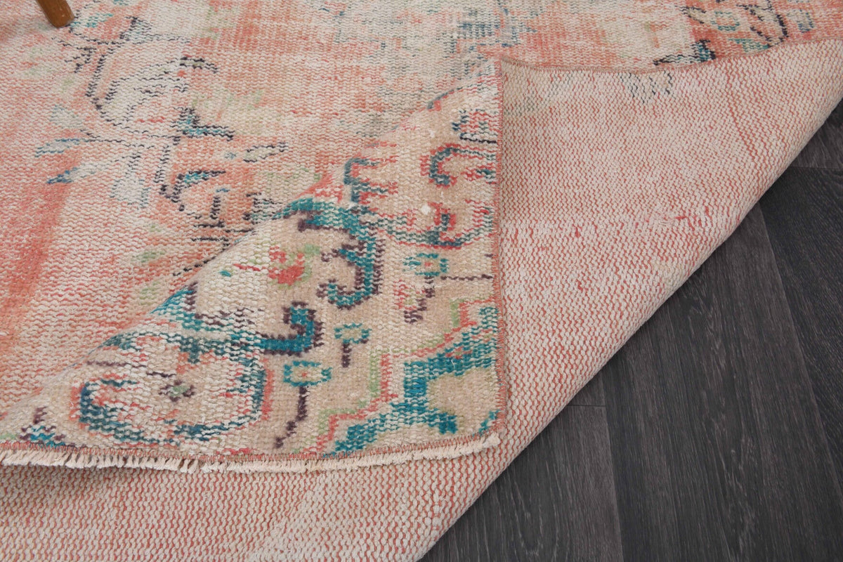El dokuma vintage kare halı 113x119 cm, 5 mm hav, yün