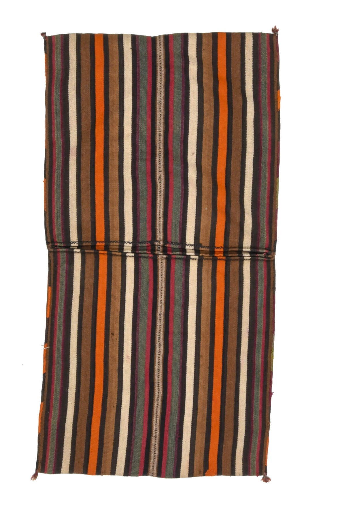 El yapımı vintage halı 71x127 cm oryantal desenli yün - detay görünümü