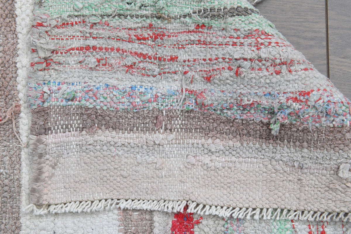 El yapımı vintage halı 104x150 cm oryantal desenli yün - desen detayı