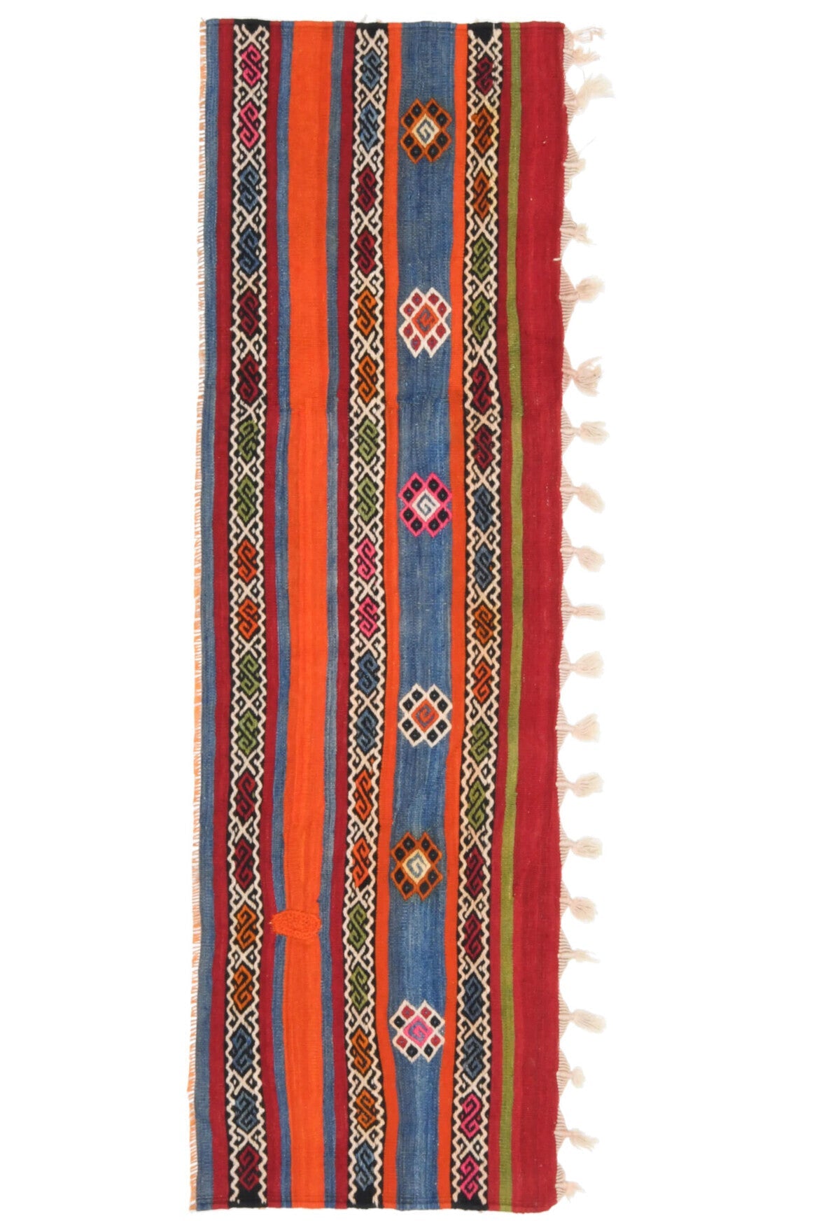El yapımı vintage yolluk 51x170 cm oryantal desenli yün