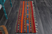 El yapımı vintage yolluk 51x170 cm oryantal desenli yün - detay görünümü