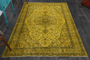 1970'lerden Anadolu kökenli oryantal desenli el dokuma vintage halı, 179x273 cm