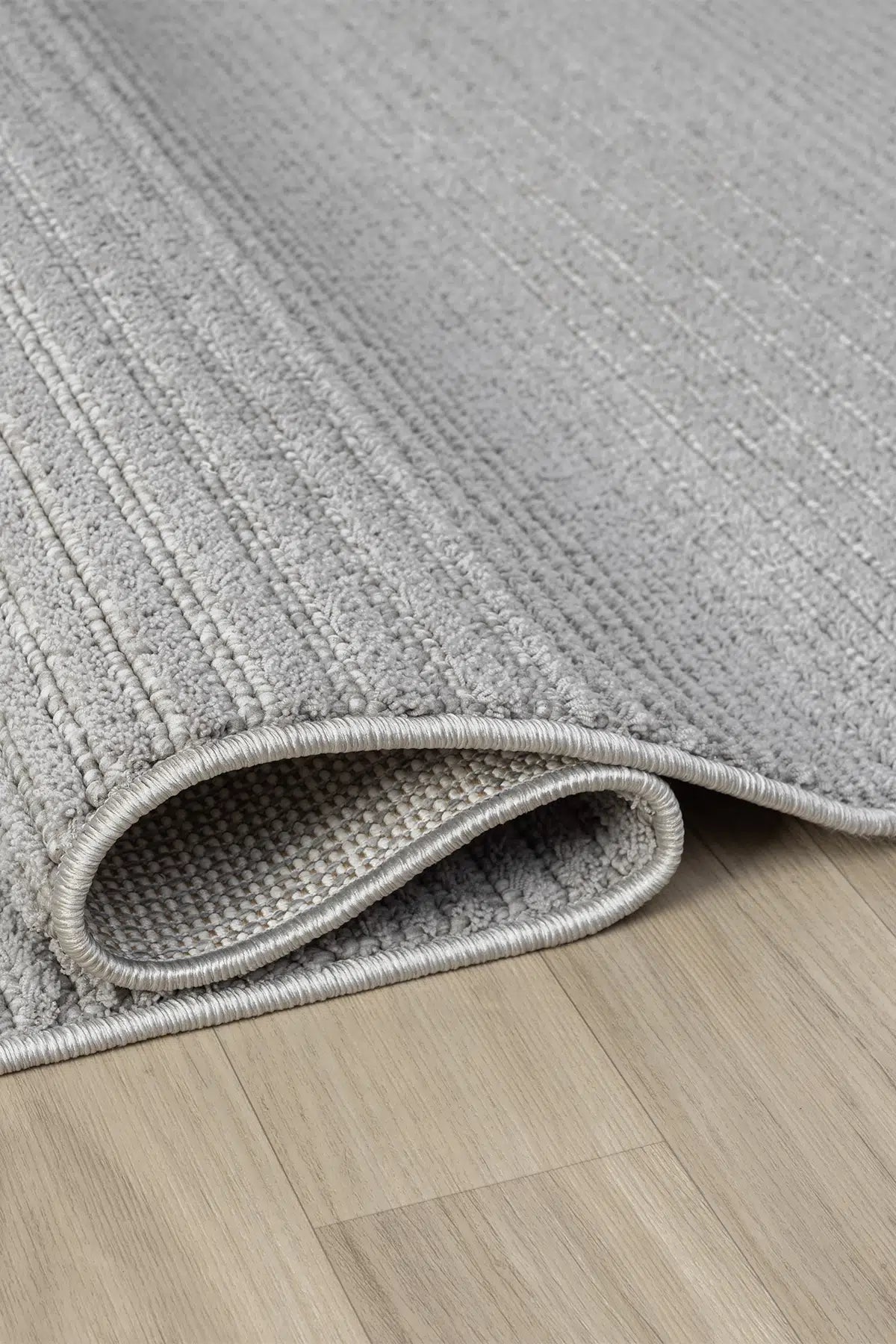 Gri Sade Geometrik Çizgili Modern Halı - 0950GZ