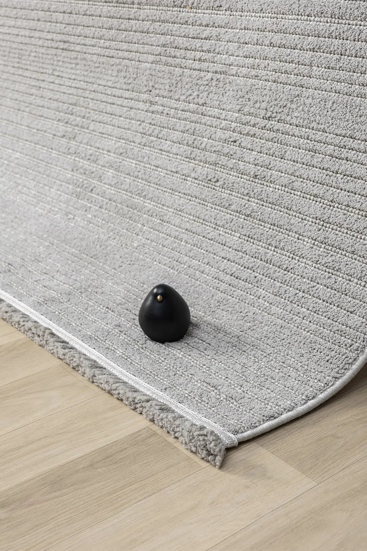 Gri Sade Geometrik Çizgili Modern Halı - 0950GZ