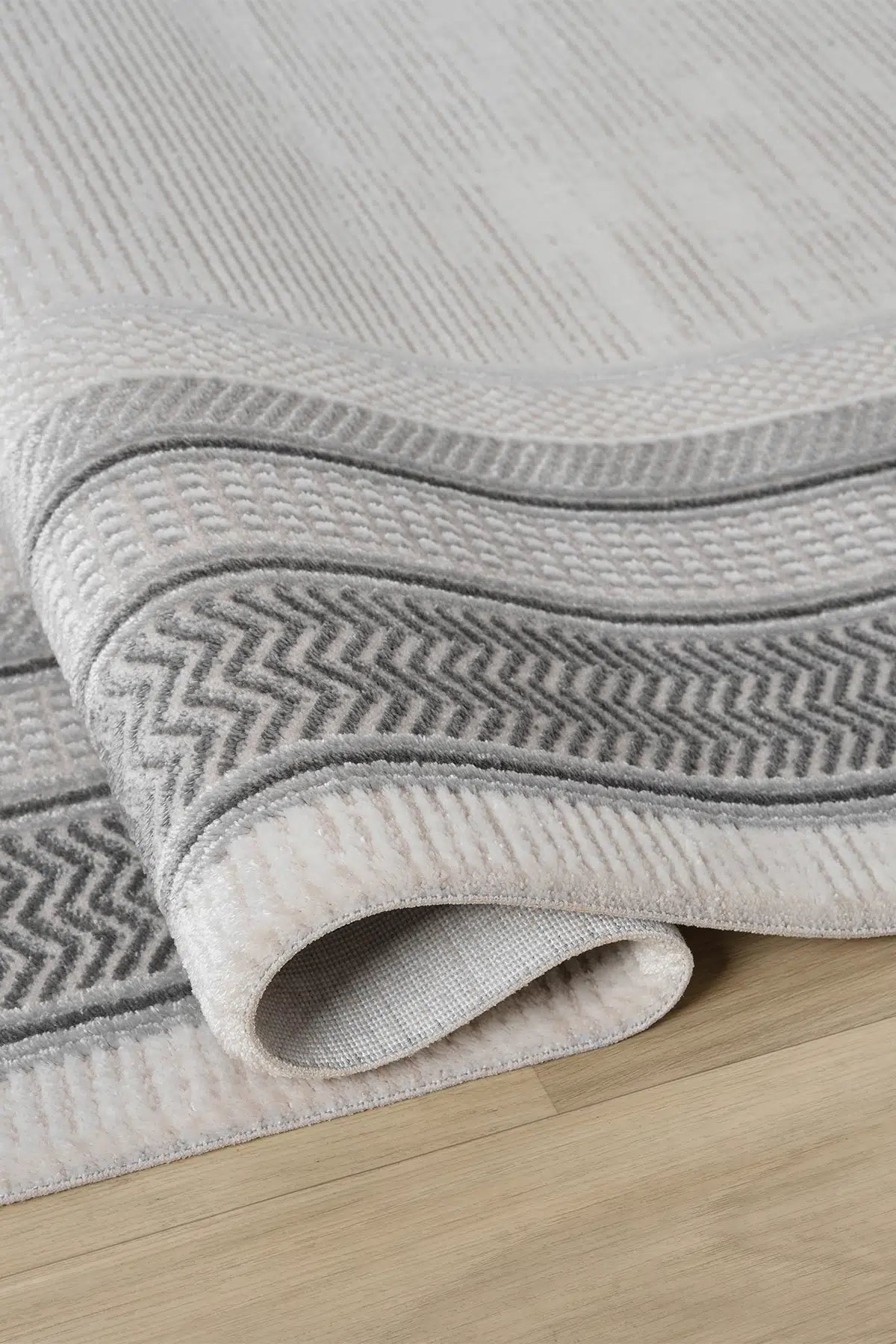 Antrasit Minimalist Çizgili Japon İskandinav Halı - 7002AZ