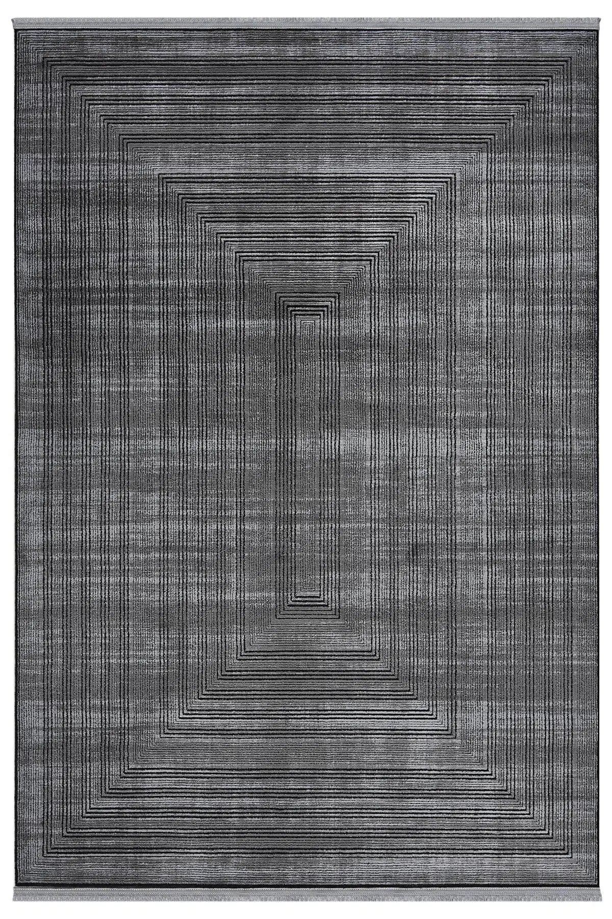 Antrasit Minimalist Çizgili Japon İskandinav Halı - 7005AZ