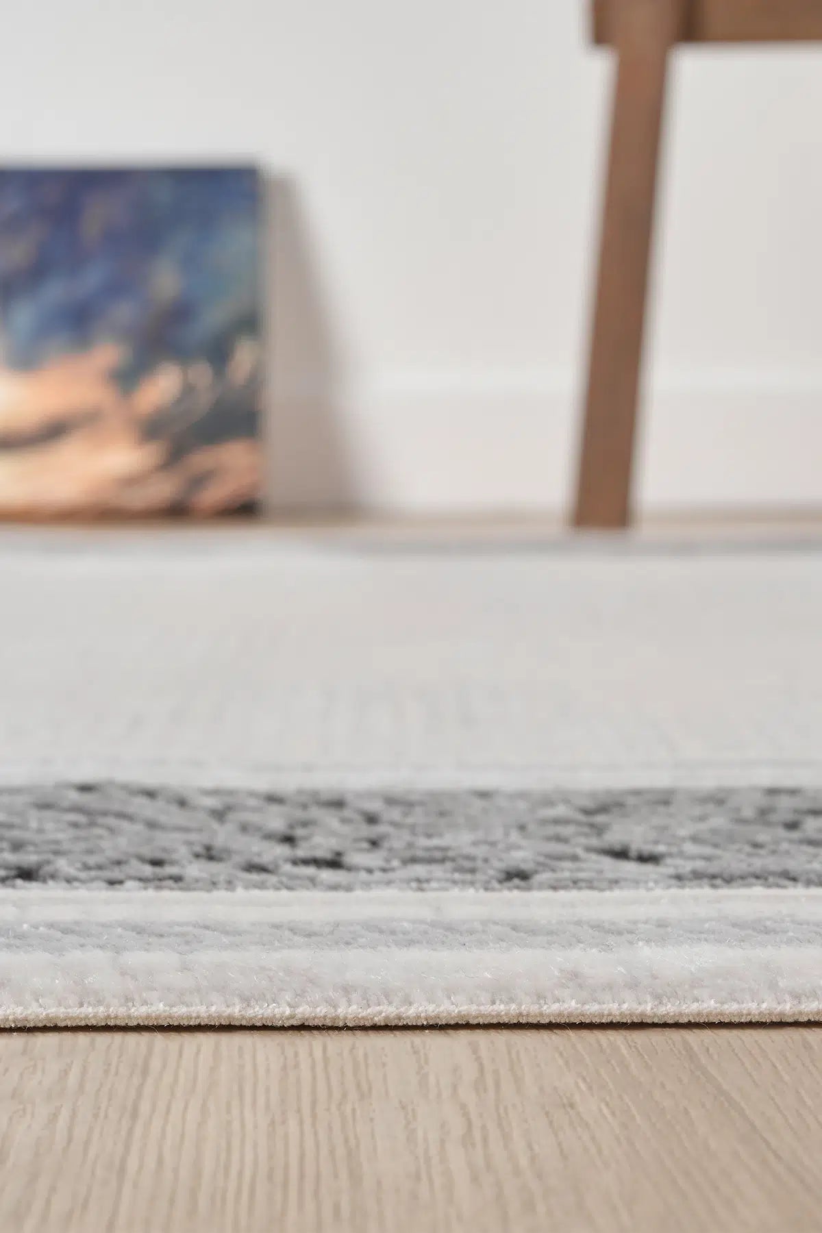 Antrasit Minimalist Çizgili Japon İskandinav Halı - 7006AZ
