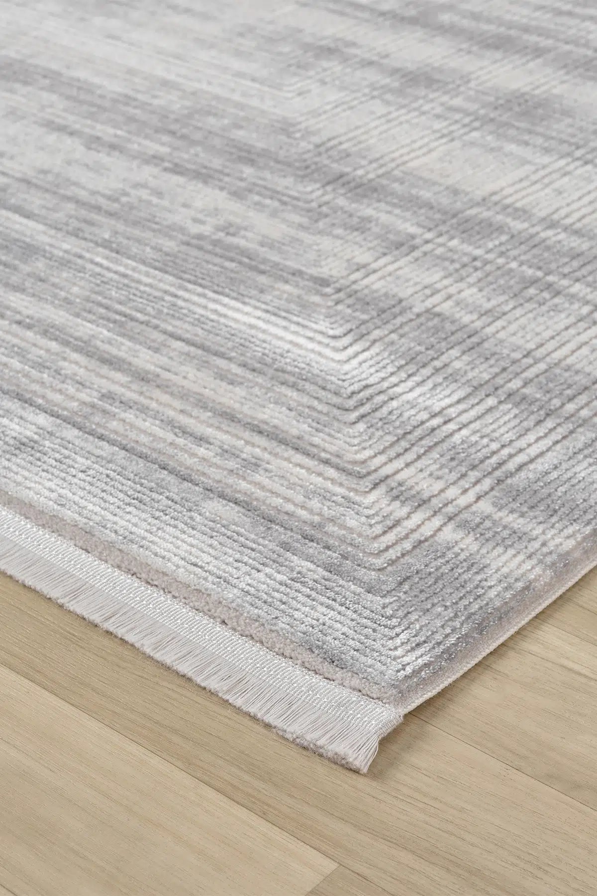Gri Minimalist Çizgili Japon İskandinav Halı - 7003GZ