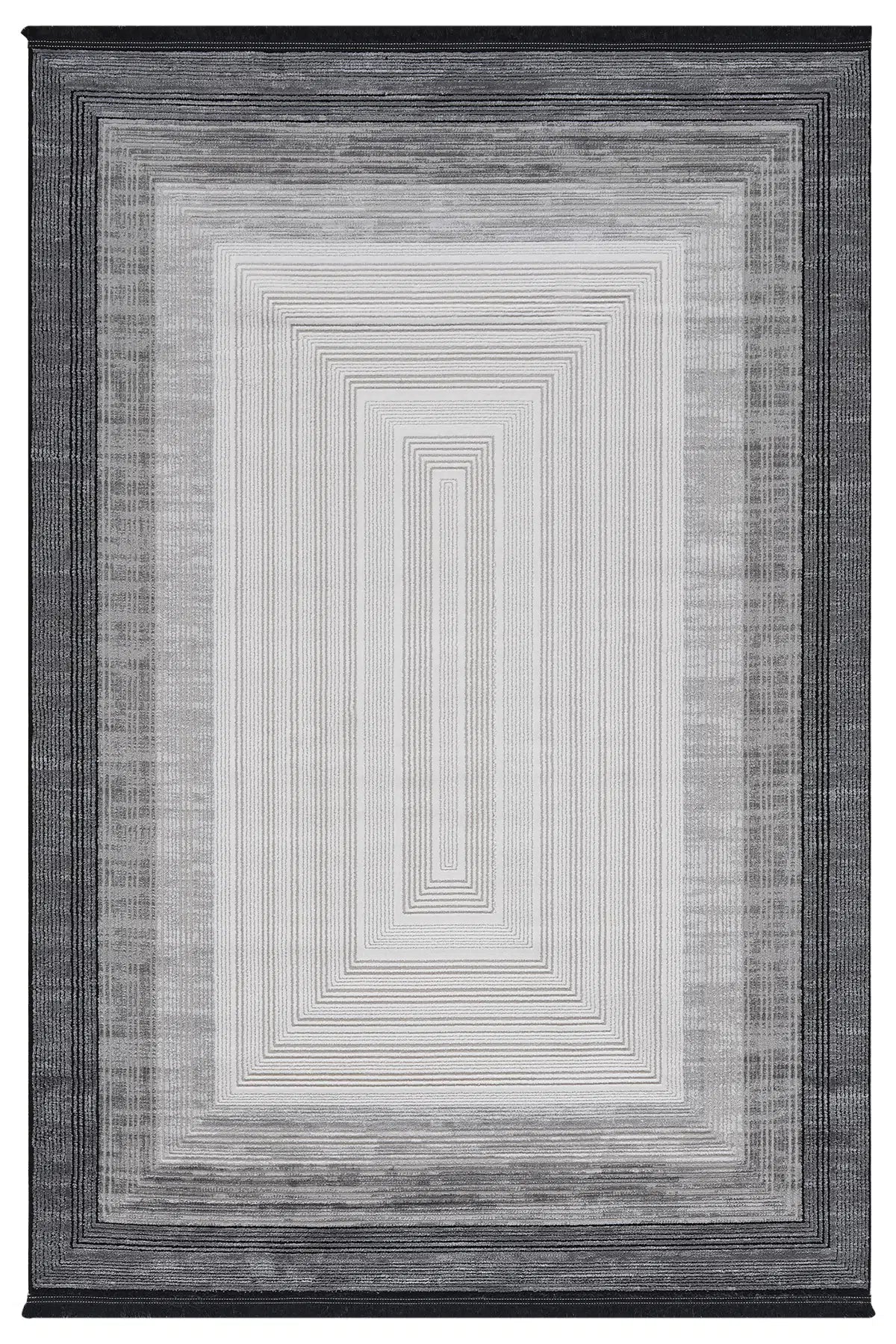 Gri Minimalist Çizgili Japon İskandinav Halı - 7004GZ