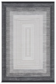 Gri Minimalist Çizgili Japon İskandinav Halı - 7004GZ