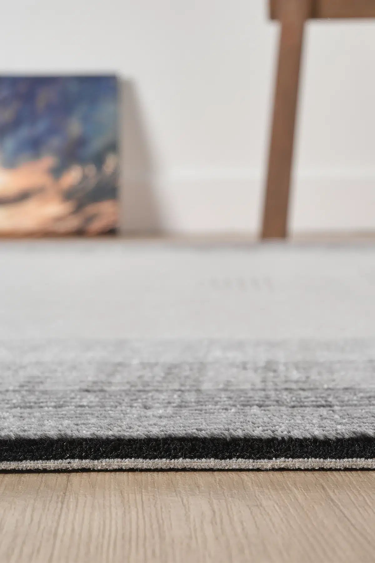 Gri Minimalist Çizgili Japon İskandinav Halı - 7004GZ