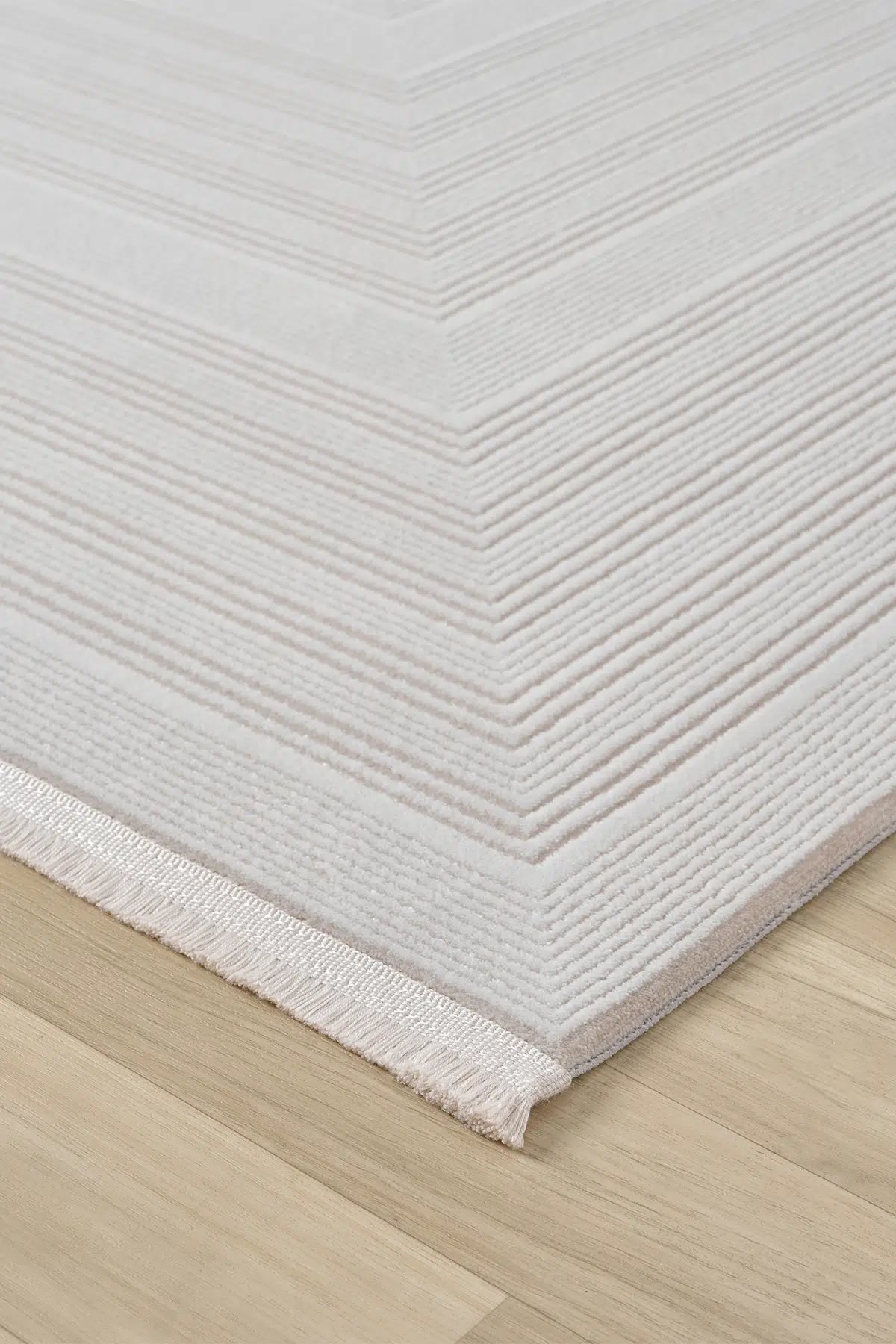Kemik Minimalist Çizgili Japon İskandinav Halı - 7005KZ